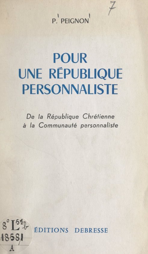 Pour une république personnaliste