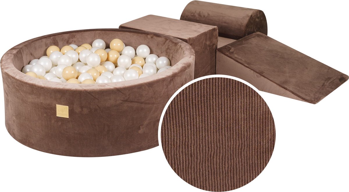 MEOWBABY Speelset met ballenbak en 3 elementen Bruin