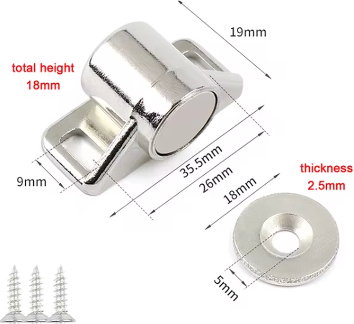 Set Van 4 Magnetische Vangmagneten Voor Kastdeuren Ultradunne L Vormige Deurmagneten Zelfklevend Voor Meubels Kastmagneten Sterke Magnetische Closu
