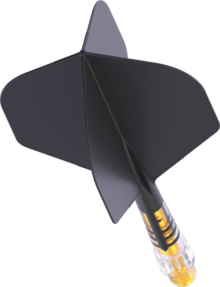 Cuesoul ROST T19 Integrated Dart Flights Small Standard Wing Carbon Black Yellow - Dart Flights Maat 6