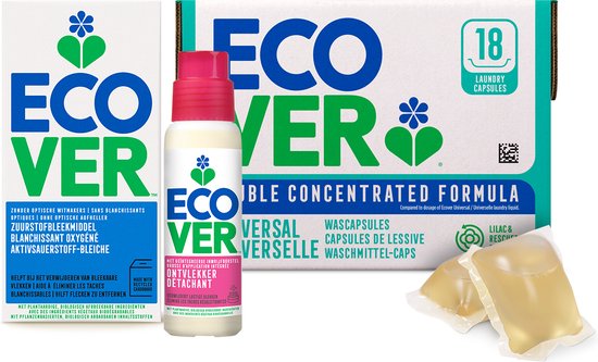 Ecover Vlekkenbundel voor Kleding - Waspods + Bleekmiddel + Vlekverwijderaar - ecologisch - vuilbestrijdende enzymen