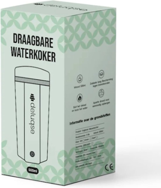 Draagbare Waterkoker - 500ml - 4 Standen - Reiswaterkoker- Mini