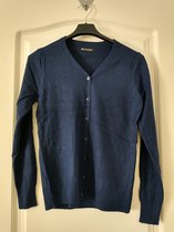 Cardigan femme Astrid uni bleu foncé marine cardigan court 6 boutons manches longues Taille 38/42 Cardigan M/L