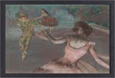 Harlekijn en dansers - Edgar Degas wanddecoratie - Dansers schilderij - Schilderijen canvas Kunst - Modern schilderij - Muurdecoratie canvas met baklijst - Decoratie slaapkamer canvas met baklijst 70x50 cm