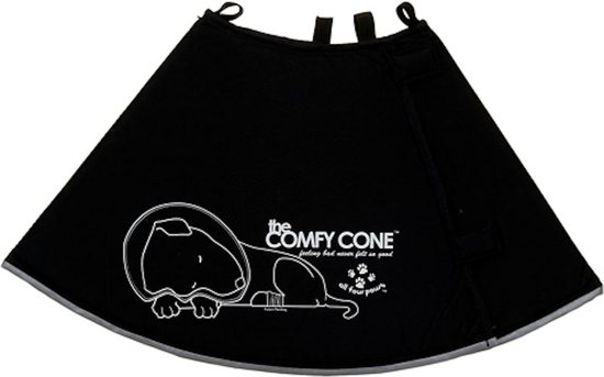 Comfy Cone Hondenkap Zwart S 24-30 CM / 14 CM HOOG