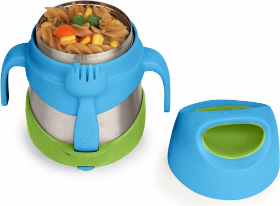 Pot à déjeuner isotherme b.box | Gobelet facile à ouvrir pour les tout-petits | Acier inoxydable à double paroi, garde les Nourriture jusqu'à 7 heures, au chaud jusqu'à 5 heures | 335ml/11