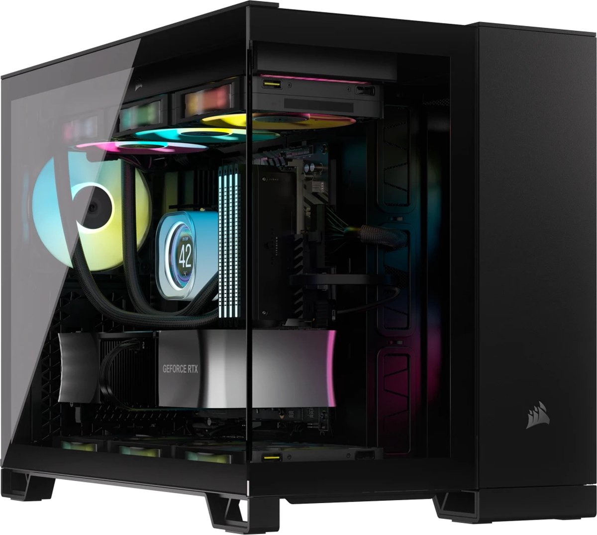 Corsair 2500D Airflow tower behuizing 2x USB-A | 1x USB-C | Tempered Glass