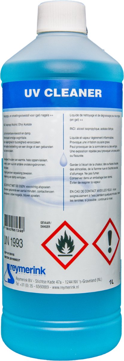 Reymerink - UV Cleaner 1000ml | Desinfectie voor PMU, Tattoo, Beauty, Styliste, Kapper Studio & Laser Salon Huisarts Tandarts Praktijk | Laserkliniek | Desinfectiemiddel | Desinfectiespray | Pure Alcohol | Tatoeage Praktijk Schoonmaak