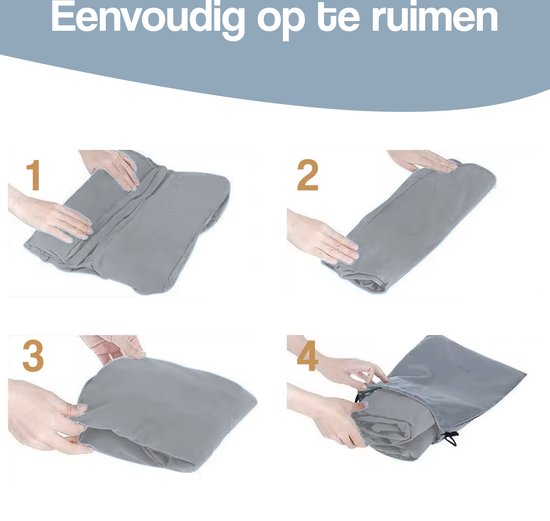 DIVERZA Vliegtuigbedje - Reiskussen - Opblaasbaar - Voetensteun - Voor in het vliegtuig - Trein - Auto - Donker Grijs - Inclusief opbergzak van DIVERZA — afbeelding 5