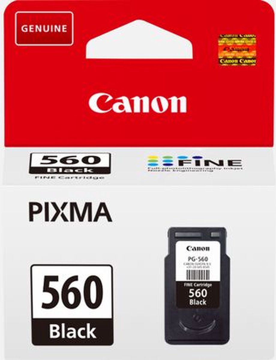Canon PG-560 - 7.5 ml - zwart - origineel - blister met beveiliging - inktcartridge - voor PIXMA TS5350;TS5351;TS5352;TS5353
