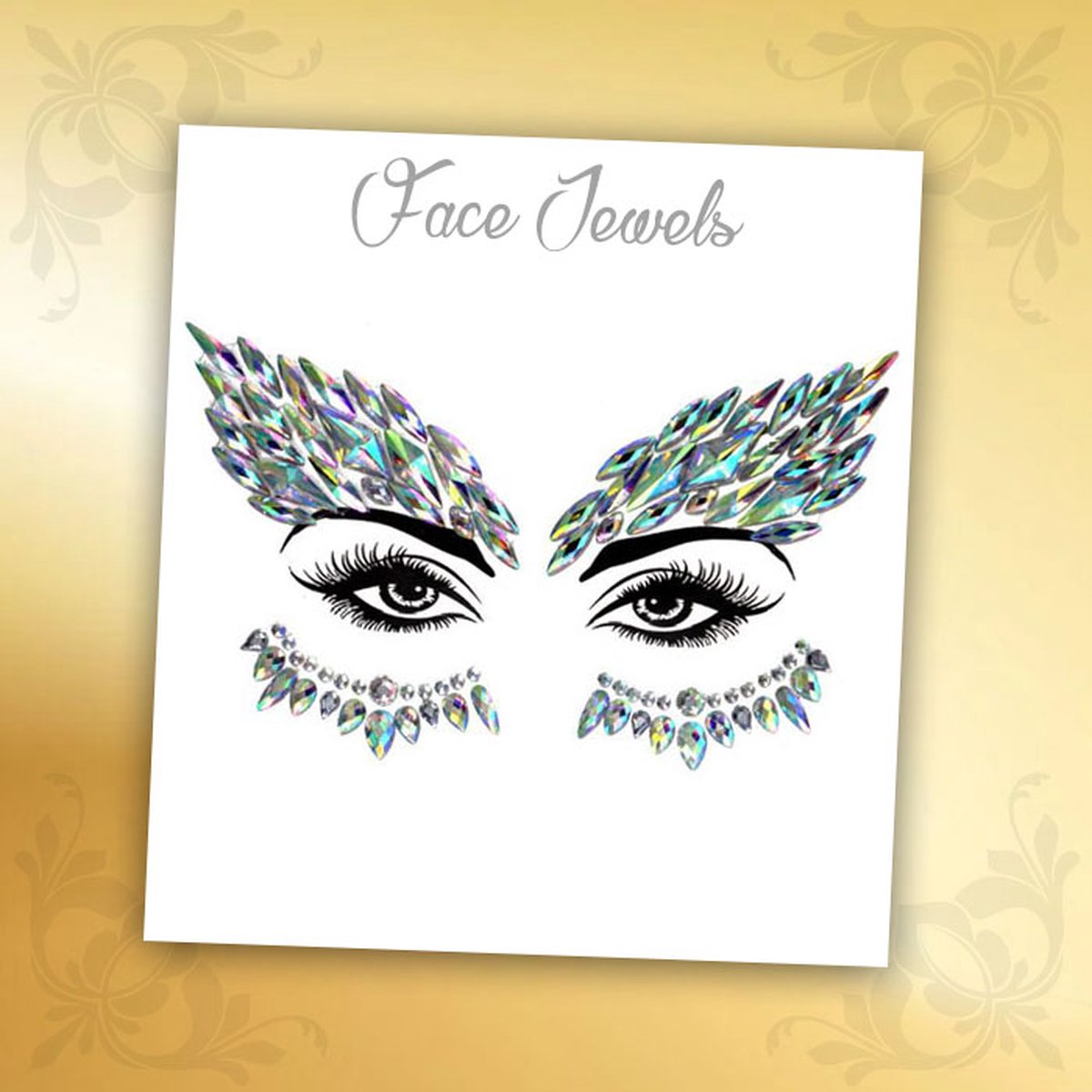 Glitter Face Jewels Diamant - Festival Zilver Glitters - Steentjes Strass met Plaklaag - Plak Diamantjes voor Lichaam en Gezicht - Rhinestone Diamonds Gems Euphoria - Versiering Make-up