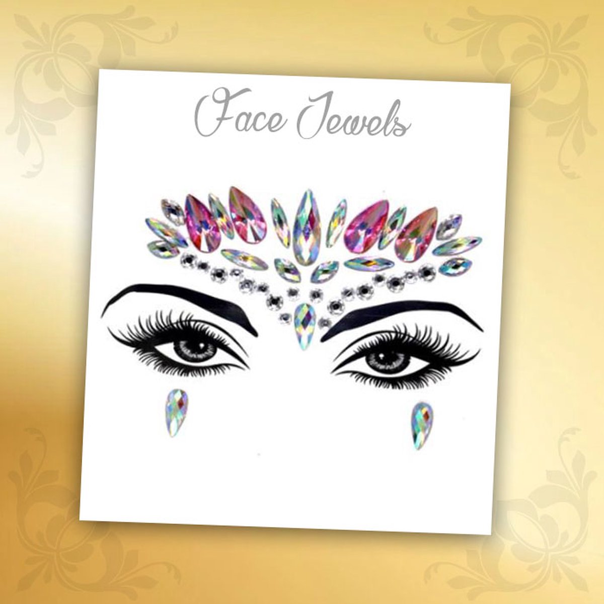 Glitter Face Jewels Diamant - Festival Zilver Glitters - Steentjes Strass met Plaklaag - Plak Diamantjes voor Lichaam en Gezicht - Rhinestone Diamonds Gems Euphoria - Versiering Make-up