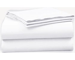 Laken - Cozy Covers Strijkvrij katoen laken - Tweepersoons -200x260 cm -Wit