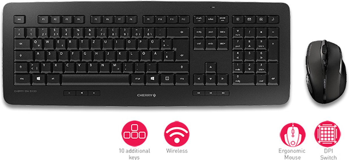 Dw 9500 Slim, Ensemble Clavier Et Souris Sans Fil, Disposition Tchèque (Qwertz), Connexion