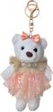 Clayre & Eef Porte-clés Ours 15 cm Blanc Synthétique