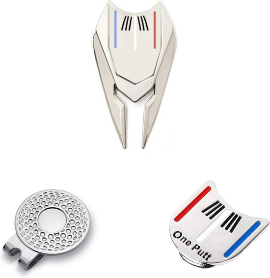 Golfbal marker cadeau set - Driedelig - Inclusief cadeaudoos - Pitchfork/Golfbalmarker/Clip - Reparatie Green - Golfbal marker - Putten & Putterslijn - Greenmarker - Golfballen - Golf Pitchfork - Golfaccesoires - Golftrainingsmaterialen - Golfcadeau — afbeelding 3