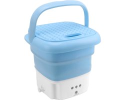 Draagbare Mini-Wasmachine en Droger - Emmerwasmachine met Centrifuge - Opvouwbare Ondergoedsokken Wasmachine voor Studentenflat Dorm Camping RV Travel (Blauw)