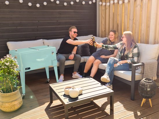 AXI Retro Cooler Mint - Koeler met wielen - 76L inhoud - Koelbox met aftapkraan van Merkloos — afbeelding 5