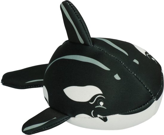 CoolPets Wally the Whale - 22 cm - Verkoelend hondenspeeltje - Speeltje voor de hond - Neemt water op - Hondenspeelgoed met pieper - Walvis - Zwart/Wit