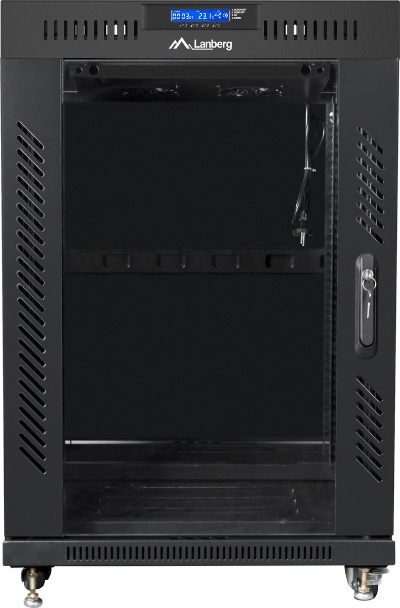 Lanberg FF01-6615-12BL rack 15U Vrijstaande rek Zwart