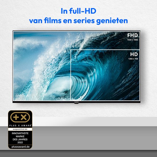 MEDION E14004 (MD 30225) 100,3 cm (40 inch) Full HD TV (Receiver met drie tuners DVB-T2 DVB-C DVB-S2, 2 x HDMI, SCART, USB, Sleeptimer, Mediaplayer, VESA, CI+)