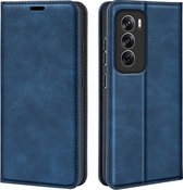 Coque Oppo Reno12 Pro - Bookcase portefeuille de Luxe (fermeture magnétique) - Blauw - Étui pour téléphone portable - Étui pour téléphone Convient pour : Oppo Reno12 Pro