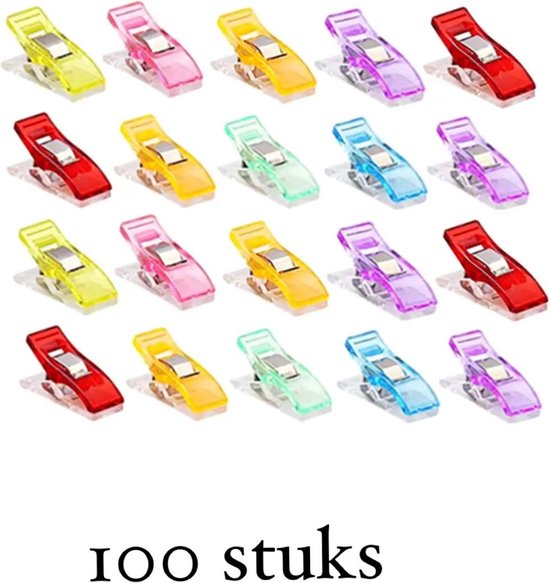 Wonderclips - knijpertjes - quilt - vervanging voor spelden - hobby - 100 stuks - naaien - quilting clips