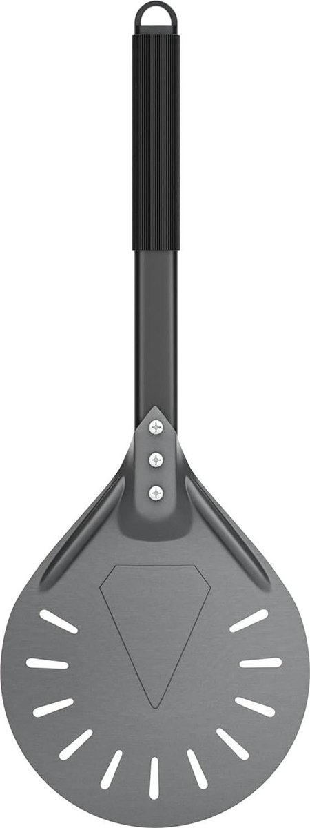 Perforated Pizza Peel - Hard Anodized Aluminum - Homemade Pizza Bread - Small Round Pizza Paddle 20 cm