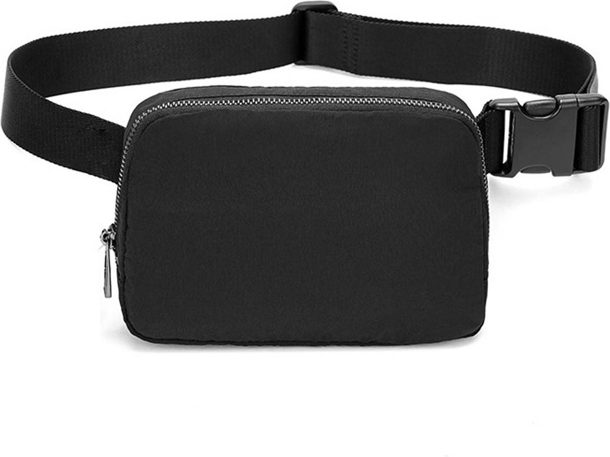 Yucka - Nylon premium heuptas met telefoonvak - Fanny pack - Festival tasje - Money belt - Zwart