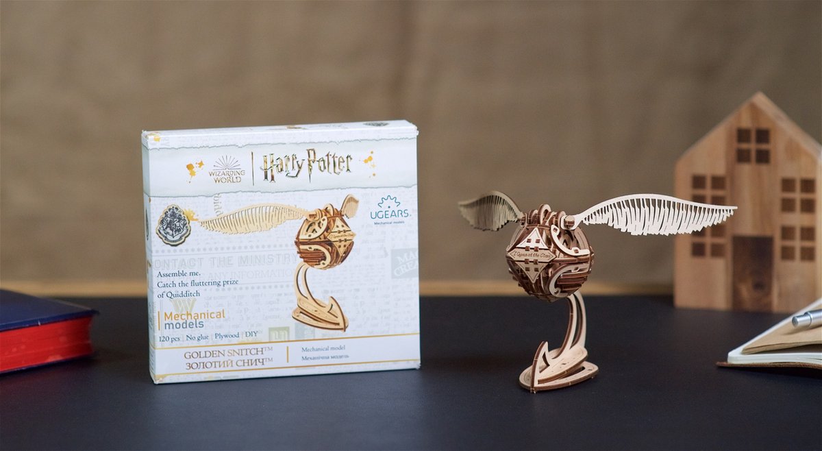 UGEARS 3D Modelbouw - Golden Snitch™ - Harry Potter™ - Mechanisch Bouwpakket Hout - Educatief Speelgoed — afbeelding 9