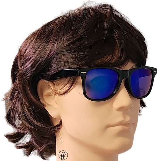 Fako Sunglasses® - Heren Zonnebril - Dames Zonnebril - UV400 - Zwart - Spiegel Blauw/Groen van Fako Sunglasses® — afbeelding 3