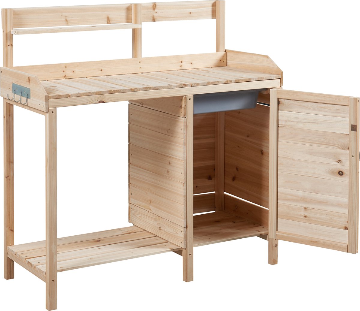 Tuinwerktafel Alessano oppottafel 110x107x46 cm naturel casa.pro thumbnail 4