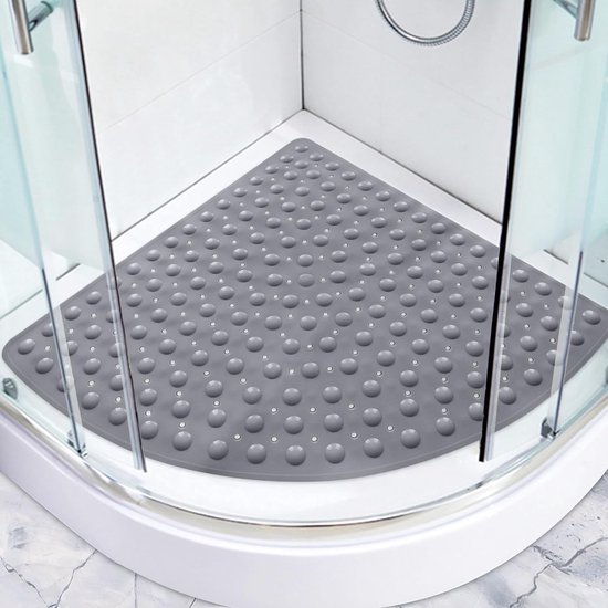 RANJIMA Douchemat, antislip, douchemat, 65 x 65 cm, pvc, kwart cirkel