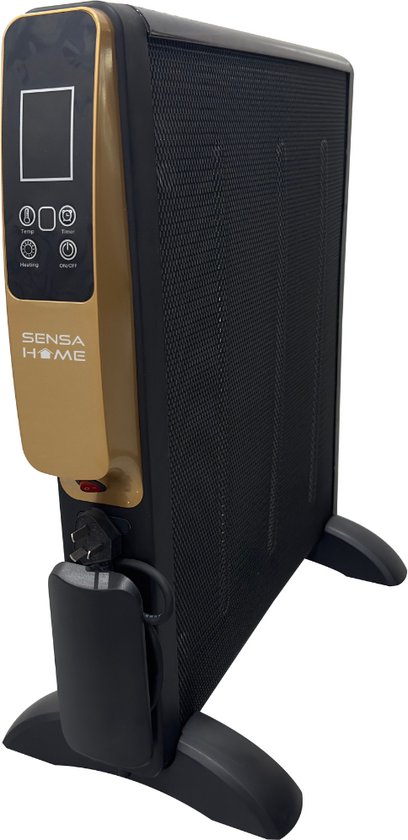 SensaHome - HY-200B Staande Verwarming - Elektrische Convectorkachel met Thermostaat - Keramische Verwarming - Energiezuinige Heater - Ventilatorkachel - Radiator - Terrasverwarmer - Zwart - 1000W/2000W - 51x27x61.5 CM