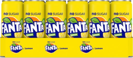 Frisdrank fanta lemon zero blik 330ml - 24 stuks