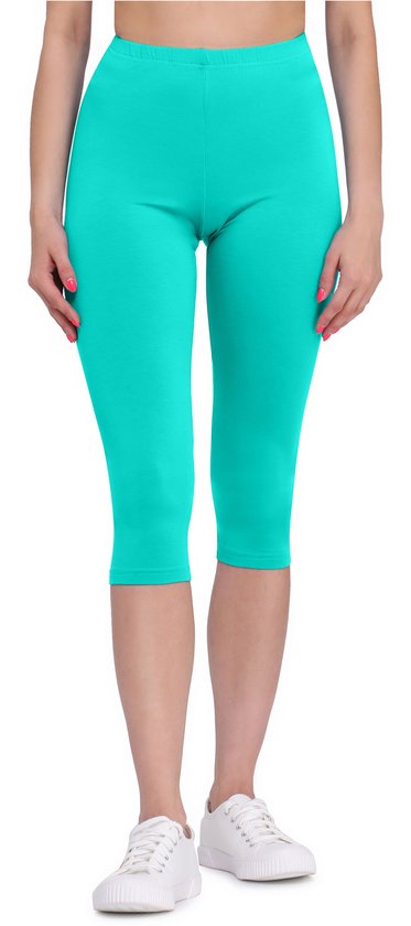 Bellivalini BLV-BLV50-148-LE Dames Capri Leggings - Sport - Vrijetijdsbroek - 3/4 Lengte - Viscose - Sporbroek - Yogabroek - Munt - S