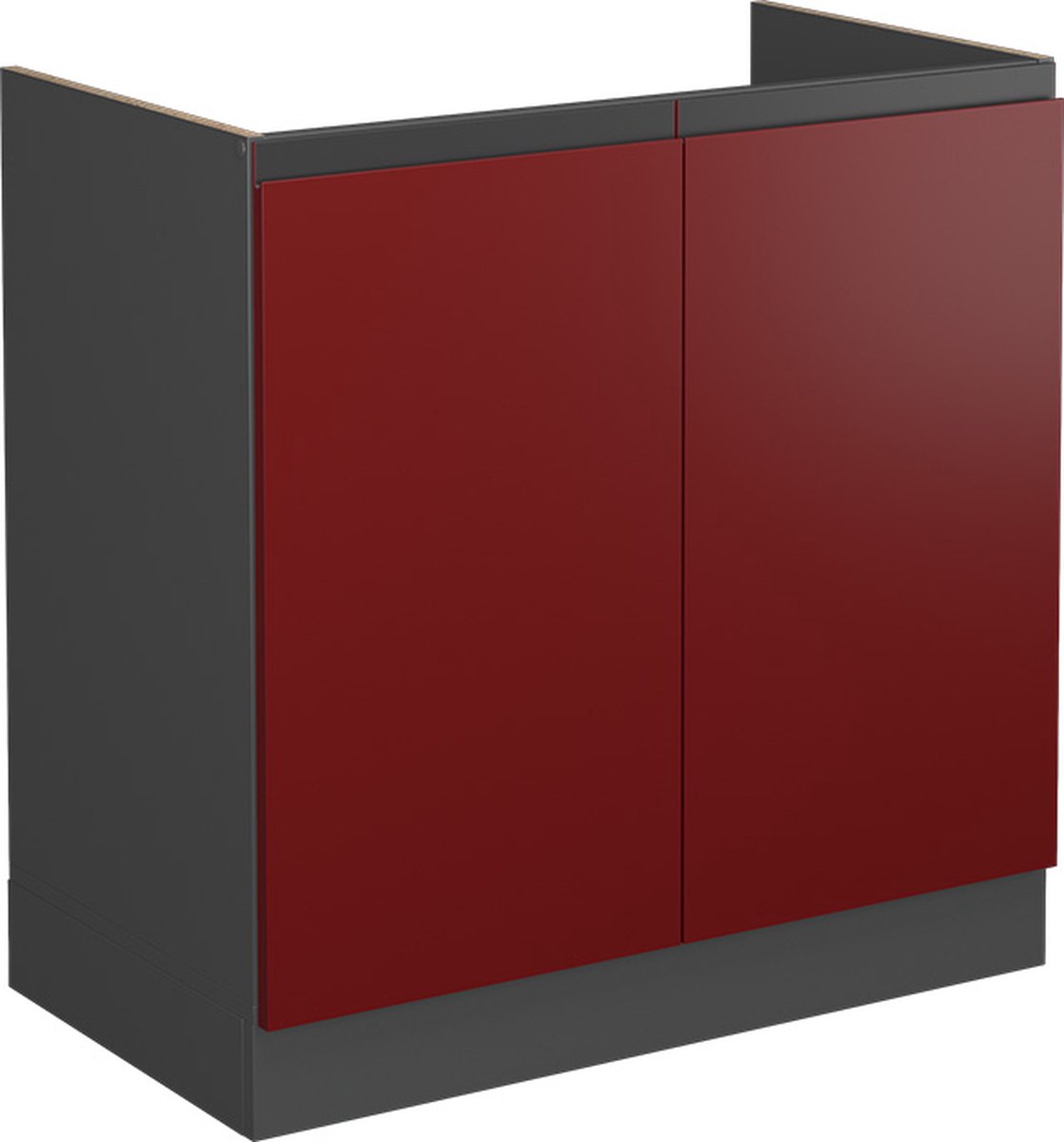 Vicco R-Line Wastafelkast – 80 cm J-vorm, zonder werkblad Rood