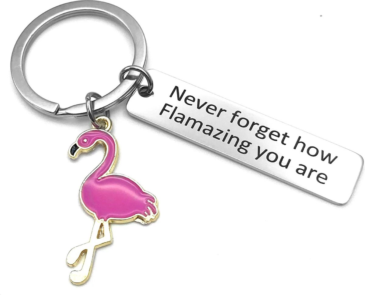 Nina's Giftshop® Flamingo Sleutelhanger - Grappig Cadeau voor Hem & Haar - Valentijn Cadeau - Verjaardag - Kerstcadeau