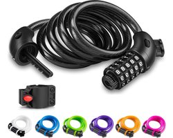 Opaza Fietsslot met 5-cijferige code voor fiets mountainbike scooter - 12 meter cijferslot - HTML content nodig kettingslot