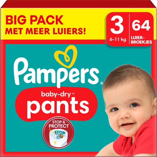 Foto: Pampers baby dry pants maat 3 big pack 64 luierbroekjes