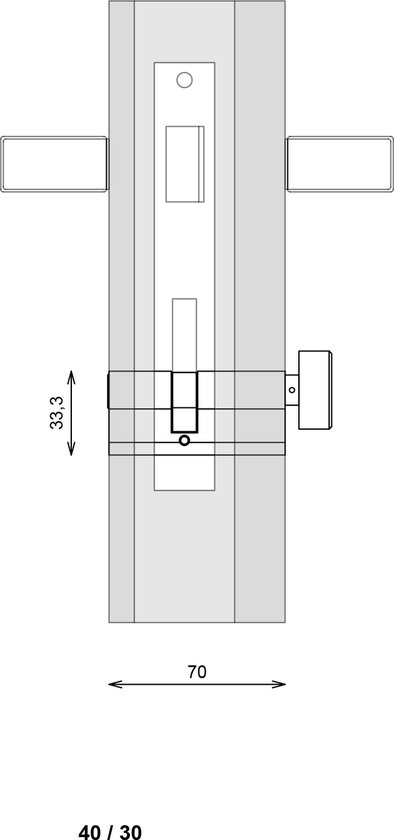 Knopcilinder 70 mm knop35-35 3 genummerde zaagsleutels. - www