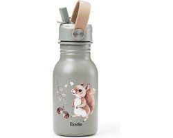 Elodie Water Bottle - Waterfles kinderen - Drinkfles met rietje - Drinkbeker - rvs drinkfles 350ml - Chipmunk Darling