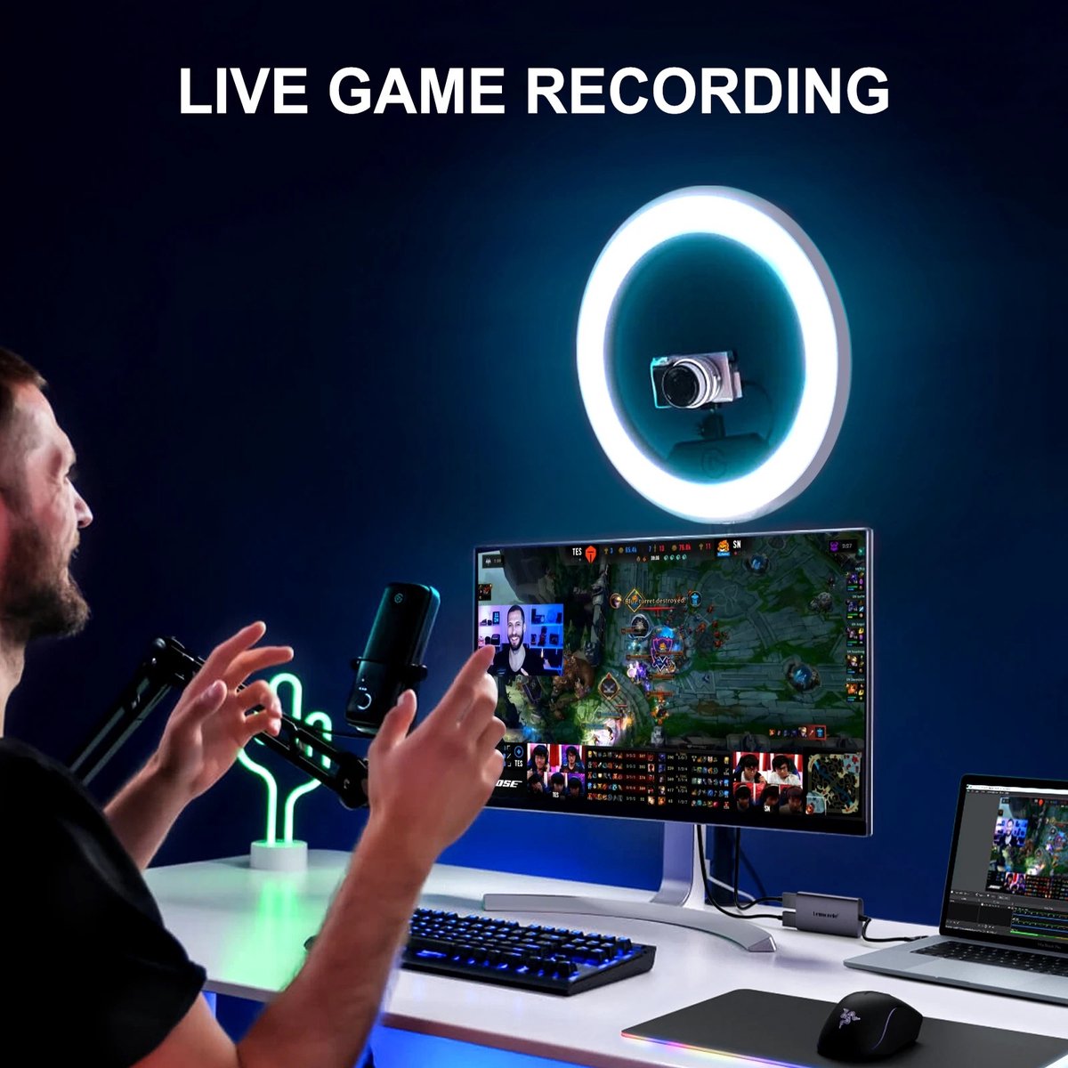 Lemorele AC02 – Video Capture Card – 4K@30Hz HDMI Loop-Out – USB-A & USB-C – Game Capture Recorder – Voor OBS/Streaming – Windows 7+/Mac/Linux/Android – Aluminium Behuizing – Donkergrijs thumbnail 5