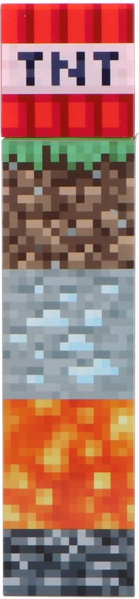 Puckator Creeper & TNT Thermosfles van staal met led-thermometer, Minecraft drinkfles 450 ml, dubbelwandig design