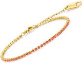 Malinsi Bracelet Femme Diamant Pierres Rouge - Or 18K Ajustable 17-20.5cm Complet Acier Inoxydable - Bijoux Bracelets Femme