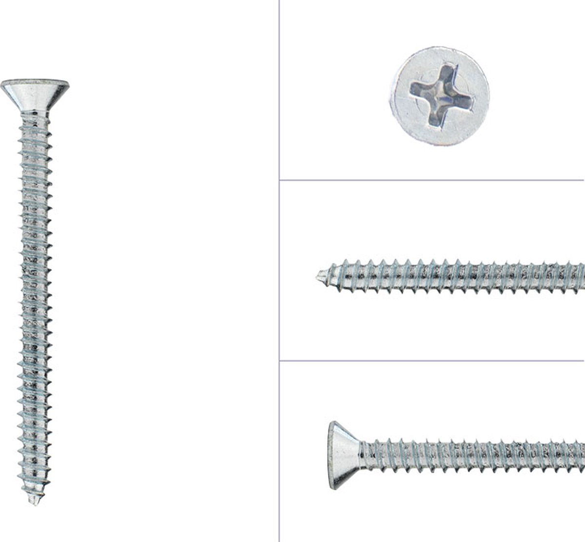 Zelftappers Verzinkt 4.2 x 50 mm Platkop | 200 Stuks