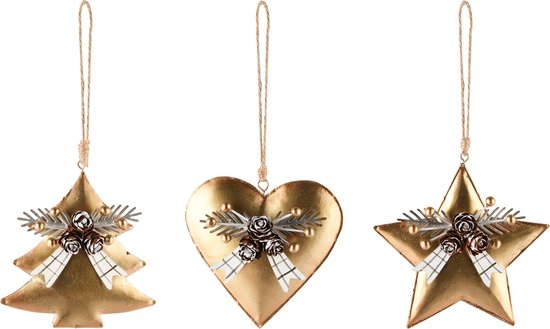 Elegante kleerhanger garderobehanger van metaal in goud/messing - 42 cm breed