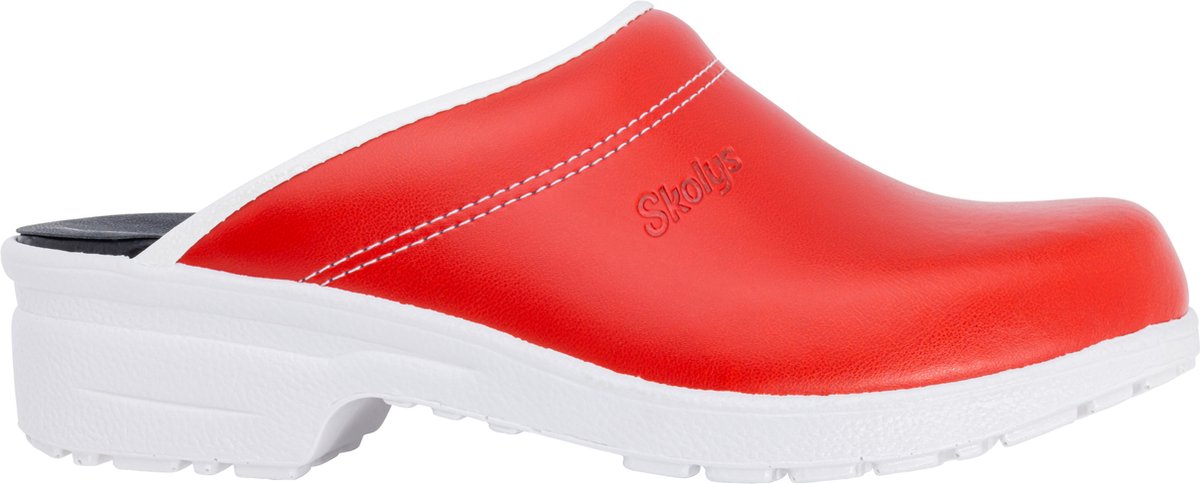 Skolys F720.03 klompen - werkklompen - dames - heren - medische - tuinklompen - clogs - verpleegkundige - ziekenhuis - instap - rood - maat 43
