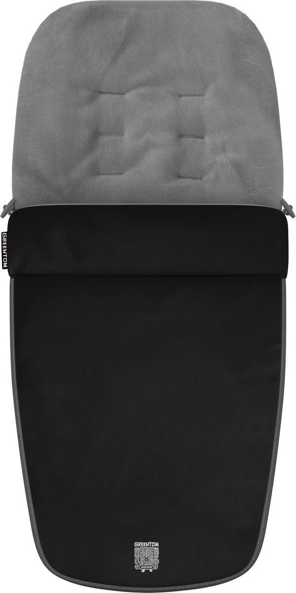 Greentom Voetenzak - Geschikt voor Carrycot & Reversible, Warm & Duurzaam (Gerecycled) - Black