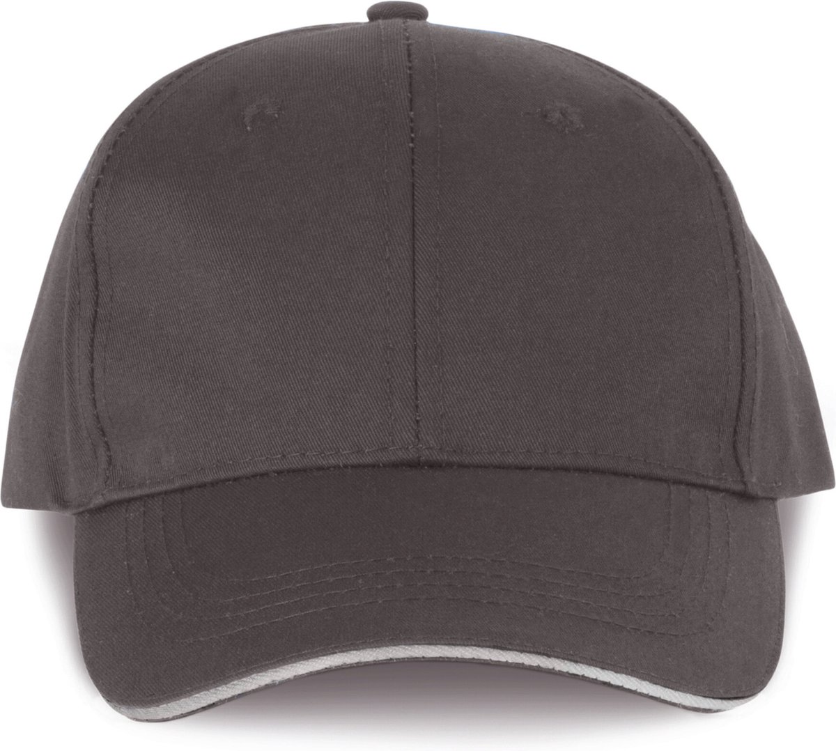 WK. Designed To Work Contrasterende sandwichpet 6 panelen Oeko-Tex WKP145 - Shale Grey / Light Grey - One size
